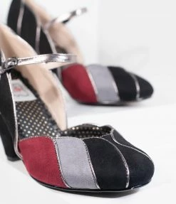 Ellie Shoes Bettie Page Black Suede Kathryn Heels