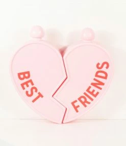 Faire (Blush) Pink Broken Heart Best Friends Flasks