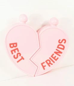 Faire (Blush) Pink Broken Heart Best Friends Flasks
