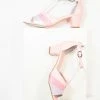 Unique Vintage Pink & Purple Peep Toe T-Strap Charisse Heels