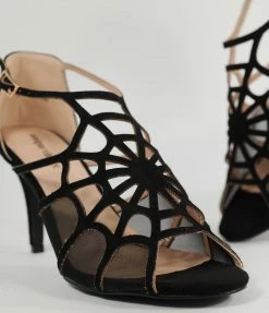 Unique Vintage Black Spider Web Heels Unique Vintage Brand