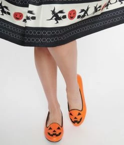 YRU (Strange Cvlt) Orange Leatherette Pumpkin Lydia Flats