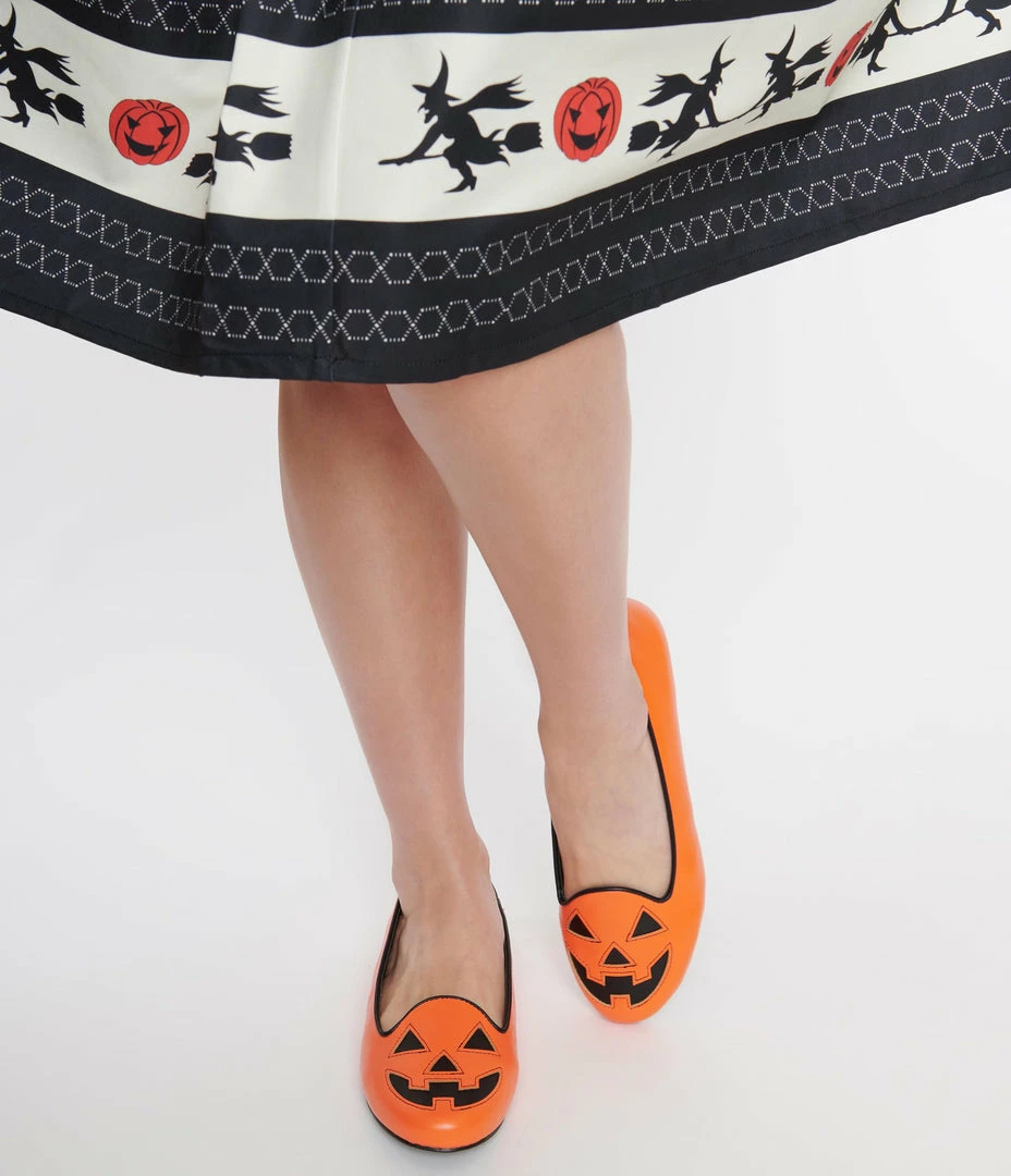 YRU (Strange Cvlt) Orange Leatherette Pumpkin Lydia Flats