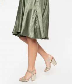 Demfon International (Chelsea Crew) Shoes Chelsea Crew Gold Chunky Glitter Peep Toe Marcella Heels