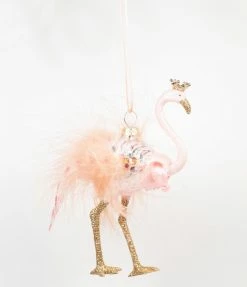 Cody Foster Retro Pink Flamingo Glass Ornament Accessories