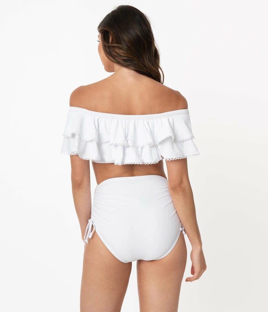 Unique Vintage White Provincetown Swim Bottom