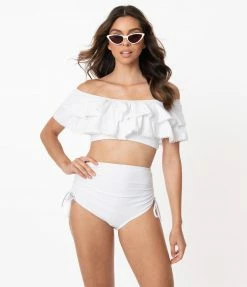 Unique Vintage White Provincetown Swim Bottom