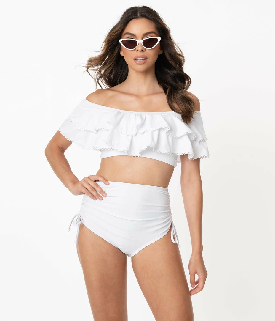 Unique Vintage White Provincetown Swim Bottom