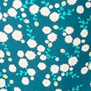 Unique Vintage Teal & White Floral Print Southampton Swim Top