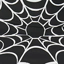 Unique Vintage Spiderweb Print Midnight Swim Skirt Swimwear