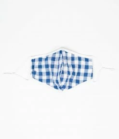 Smak Parlour Blue & White Gingham Face Mask