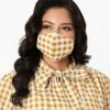 Accessories Magnolia Place Mustard & Yellow Gingham Print Face Mask