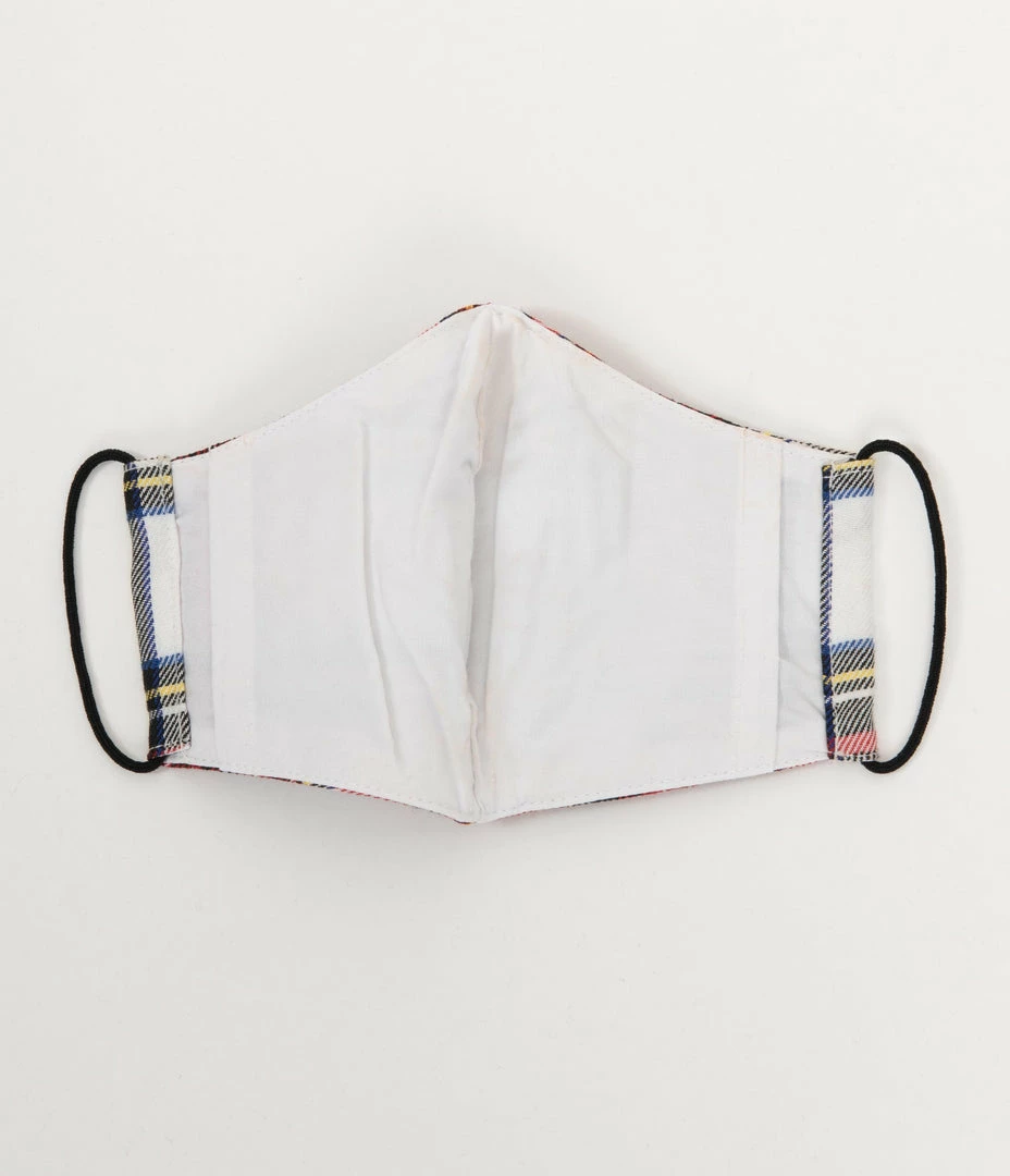 Magnolia Place Red & White Plaid Print Face Mask Accessories