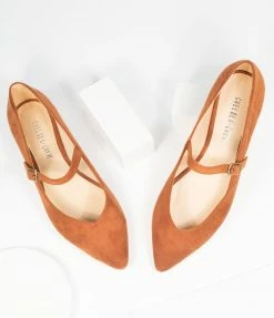 Demfon International (Chelsea Crew) Chelsea Crew Brown Suede Prime Mary Jane Flats