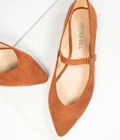 Demfon International (Chelsea Crew) Chelsea Crew Brown Suede Prime Mary Jane Flats