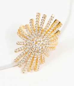 Jamie Rocks & Co Accessories Gold & Silver Rhinestone Starburst Adjustable Ring