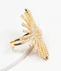Jamie Rocks & Co Accessories Gold & Silver Rhinestone Starburst Adjustable Ring