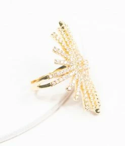Jamie Rocks & Co Accessories Gold & Silver Rhinestone Starburst Adjustable Ring