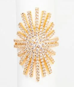Jamie Rocks & Co Accessories Gold & Silver Rhinestone Starburst Adjustable Ring