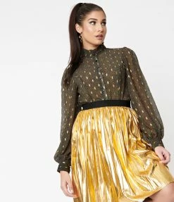 Smak Parlour Emerald Leopard Resident Artist Blouse Tops