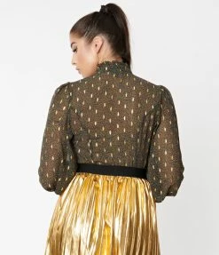 Smak Parlour Emerald Leopard Resident Artist Blouse Tops