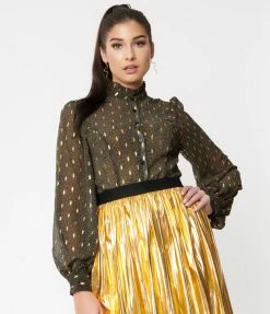 Smak Parlour Emerald Leopard Resident Artist Blouse Tops