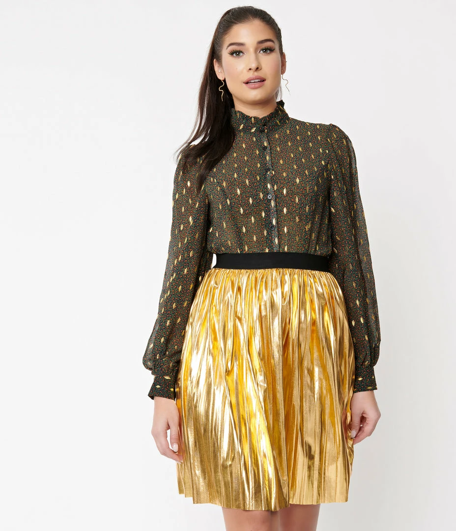 Smak Parlour Emerald Leopard Resident Artist Blouse Tops