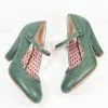 Ellie Shoes 1950s Bettie Page Green Leatherette Elanor Heels