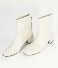 Unique Vintage White Leatherette Mod Sinatra Bootie Unique Vintage Brand