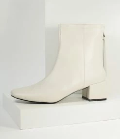 Unique Vintage White Leatherette Mod Sinatra Bootie Unique Vintage Brand