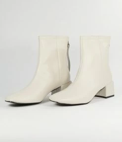 Unique Vintage White Leatherette Mod Sinatra Bootie Unique Vintage Brand