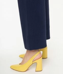 Demfon International (Chelsea Crew) 1970s Chelsea Crew Yellow Leather Slingback Kenzie Heels