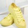 Rad Fashion Yellow PVC Lace Up Sneakers Shoes
