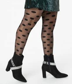 Shoe Click Shoes Black & Silver Rhinestone Suede Bootie