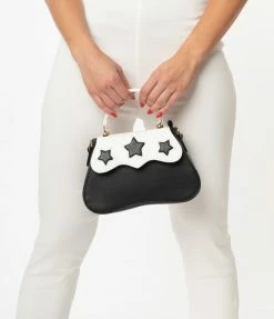 1950s Collectif Black & White Star Sonia Handbag