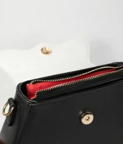 1950s Collectif Black & White Star Sonia Handbag