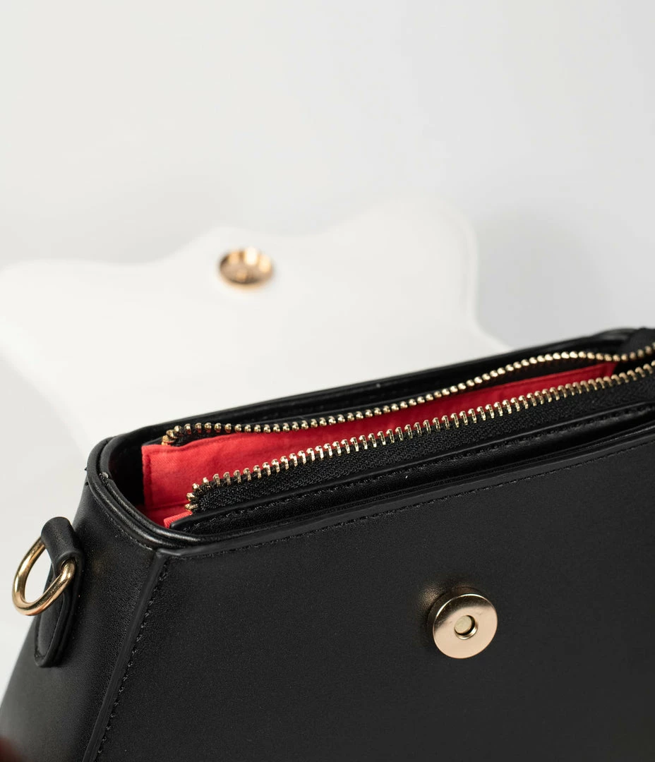 1950s Collectif Black & White Star Sonia Handbag