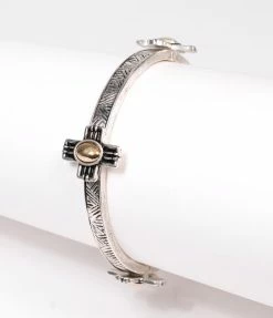 Trend Lab Corp Silver Southwestern Cross Stretch Bangle