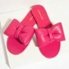 OUR LOVE LETTER INC Hot Pink Leatherette Bow Sandal