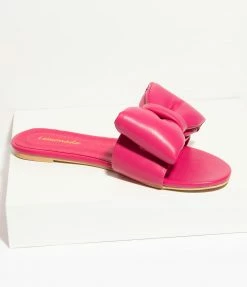 OUR LOVE LETTER INC Hot Pink Leatherette Bow Sandal