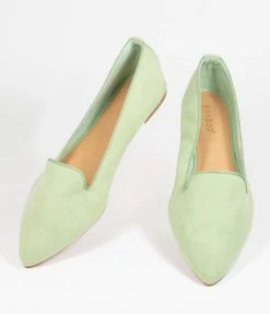 Shoe Click 1970s Mint Suede Loafer Flats