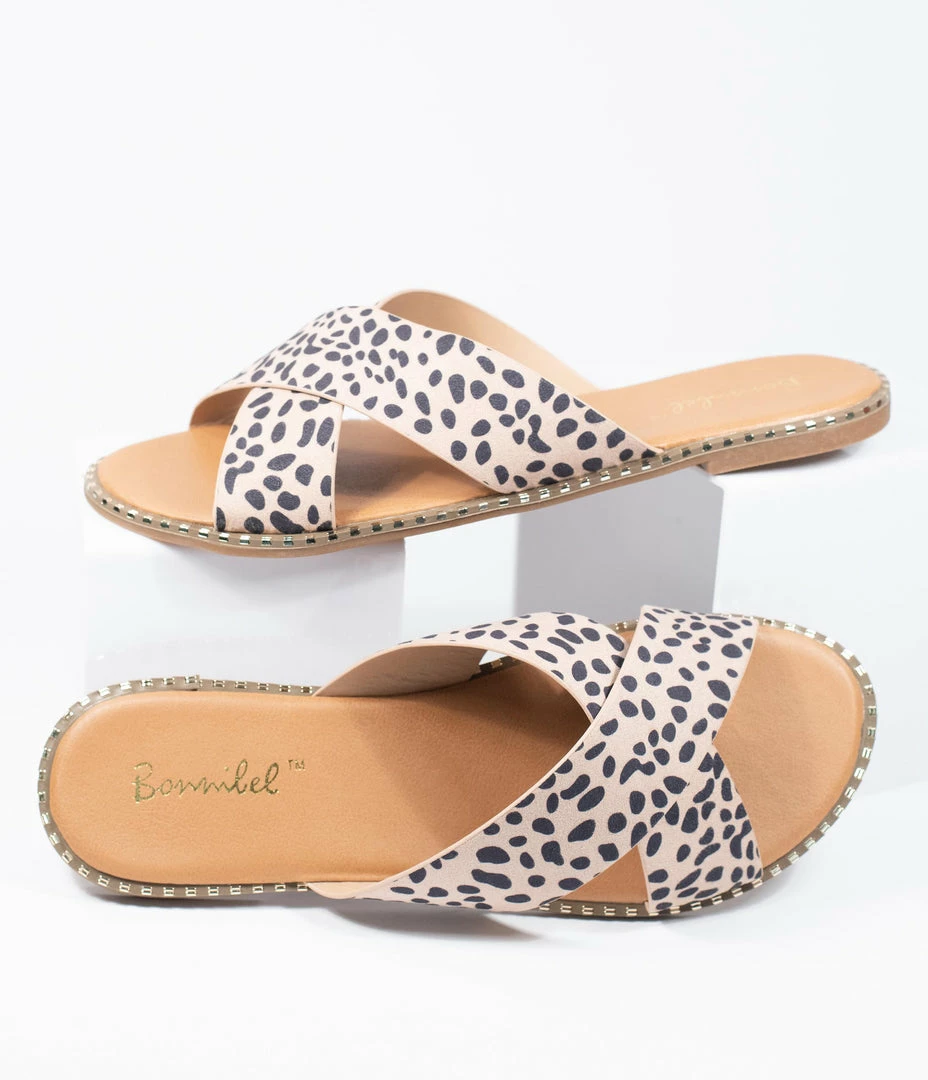 Ccocci Cheetah Print Criss Cross Sandals Shoes