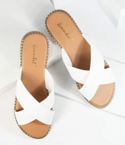 Ccocci White & Studded Criss Cross Sandals