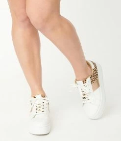 OUR LOVE LETTER INC Shoes White & Leopard Platform Sneakers