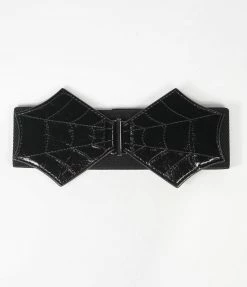 Lifestyle Group (UK) Ltd Black Spiderweb Elastic Cinch Belt Accessories