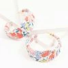 Faire (ZAD) Ditsy Daisy Floral Fabric Wrap Hoop Earring 1960s