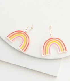 Faire (Sleepy Mountain) 1970s Sunset Rainbow Hoop Earrings