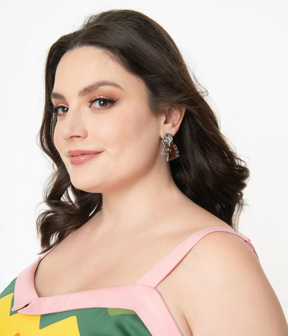 Faire (Sleepy Mountain) Iridescent Unicorn Drop Earrings 1980s & 1990s