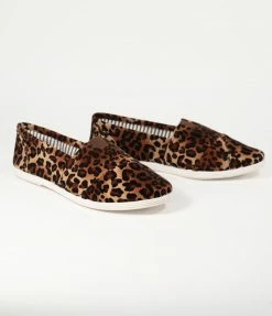 Shoe Addict 1970s Leopard Suede Casual Loafer Flats