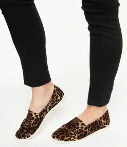 Shoe Addict 1970s Leopard Suede Casual Loafer Flats